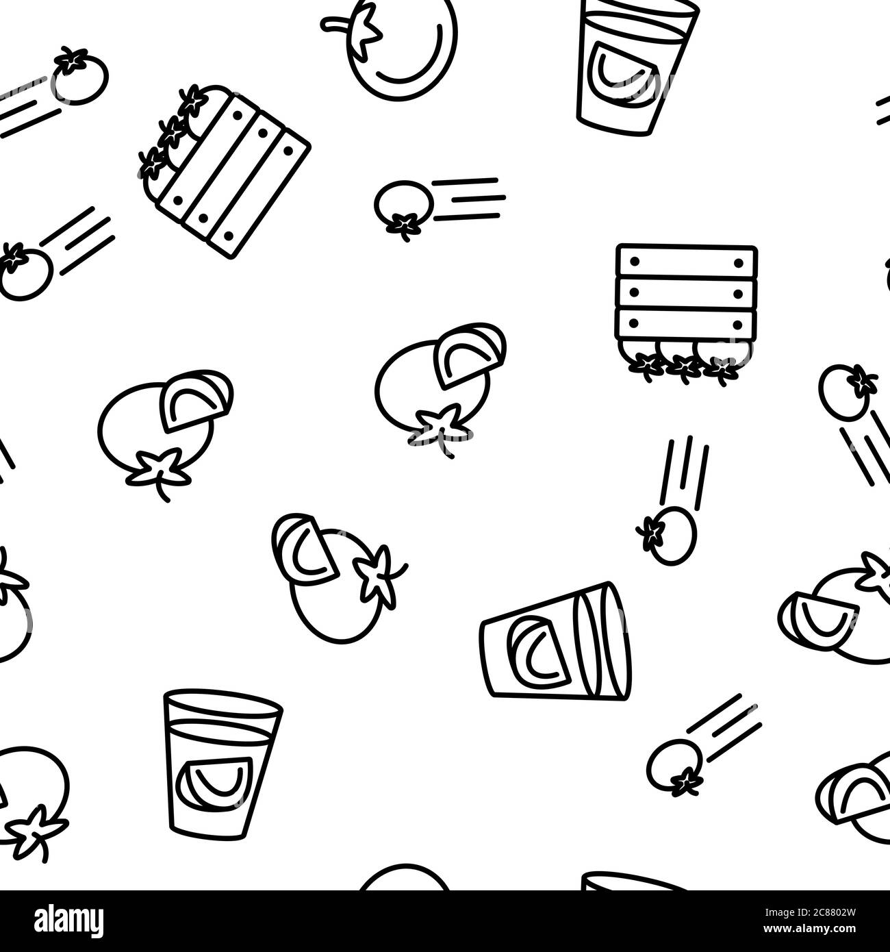 Tomato Vegetarian Food Vector Seamless Pattern Stock Vector Image & Art ...