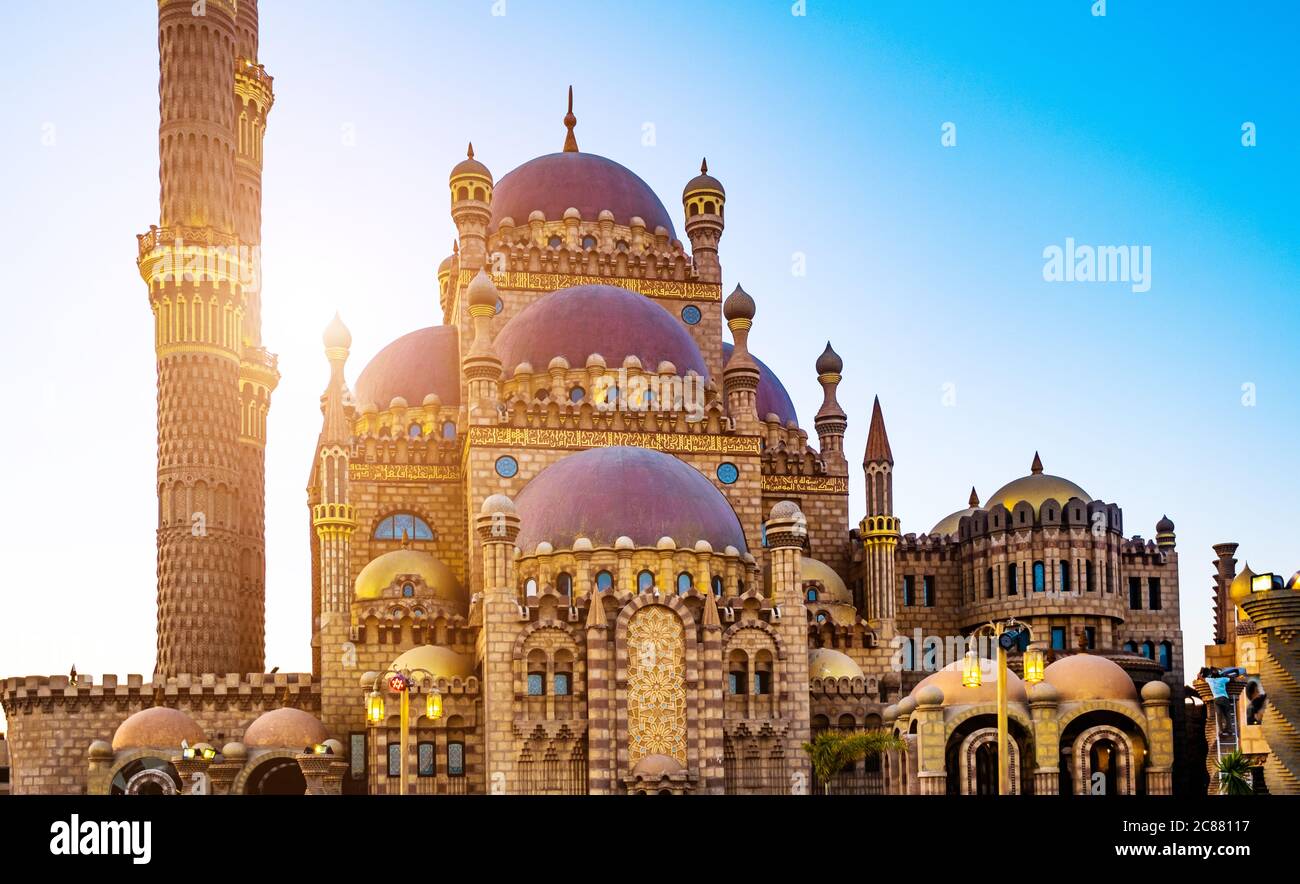 Beautiful Al Mustafa Mosque in Old Town of Sharm El Sheikh in Egypt