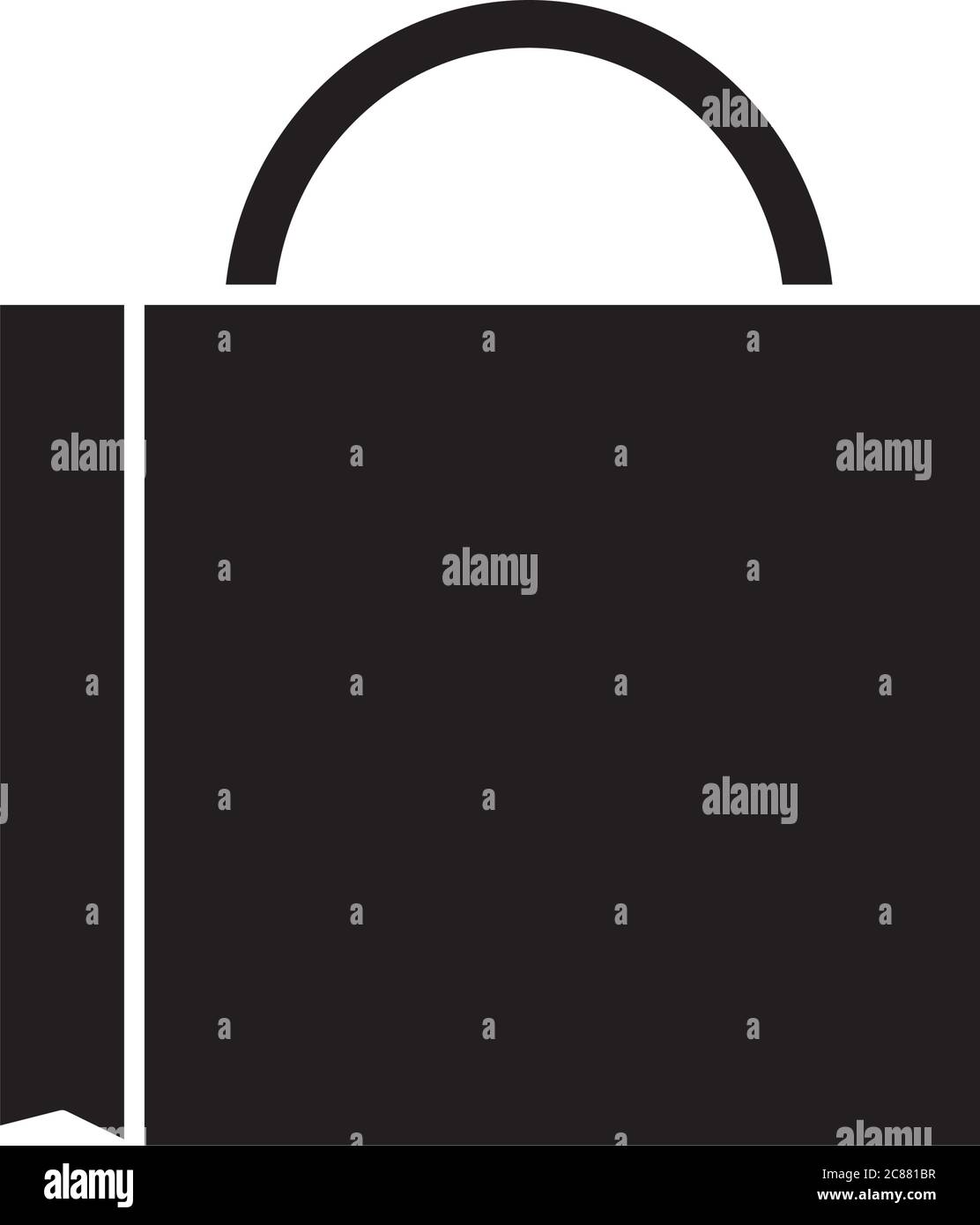 shopping bag icon over white background, flat style, vector ...