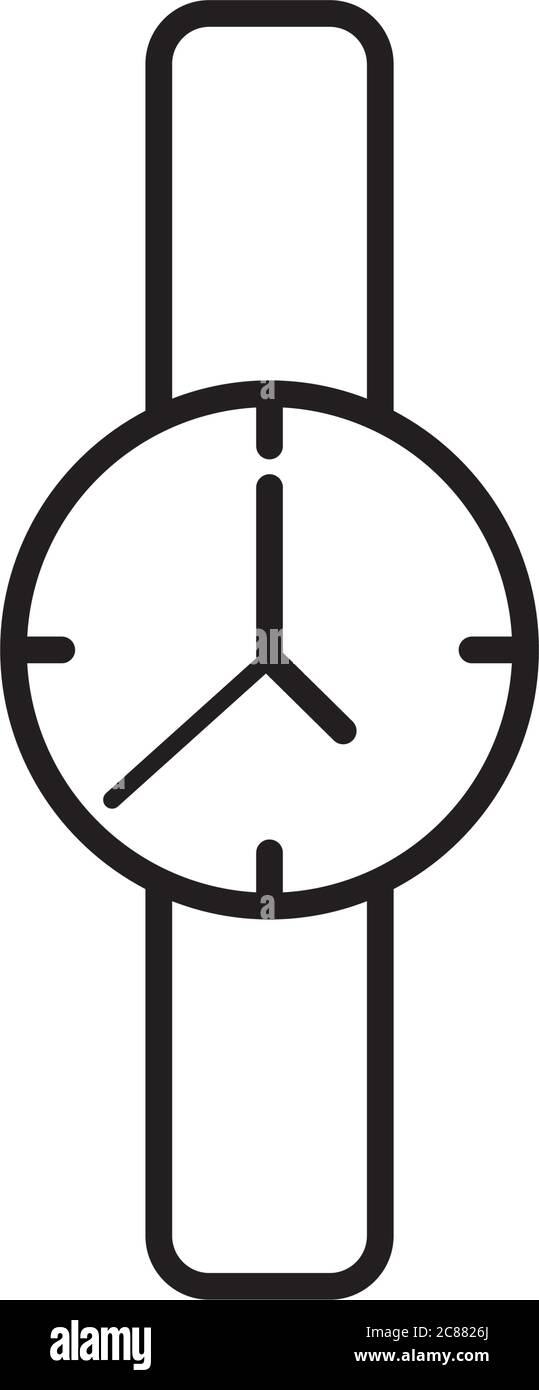hand watch icon over white background, line style, vector illustration ...