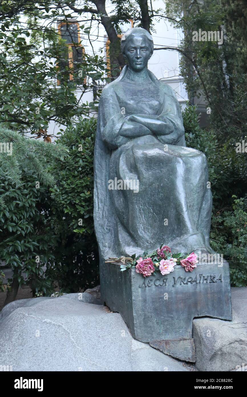 Monument to Lesya Ukrainka, Yalta, Crimea Stock Photo