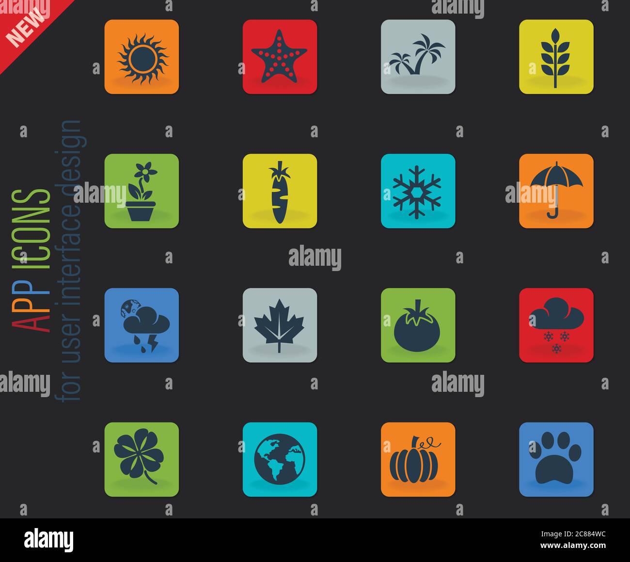 nature icon set Stock Vector Image & Art - Alamy