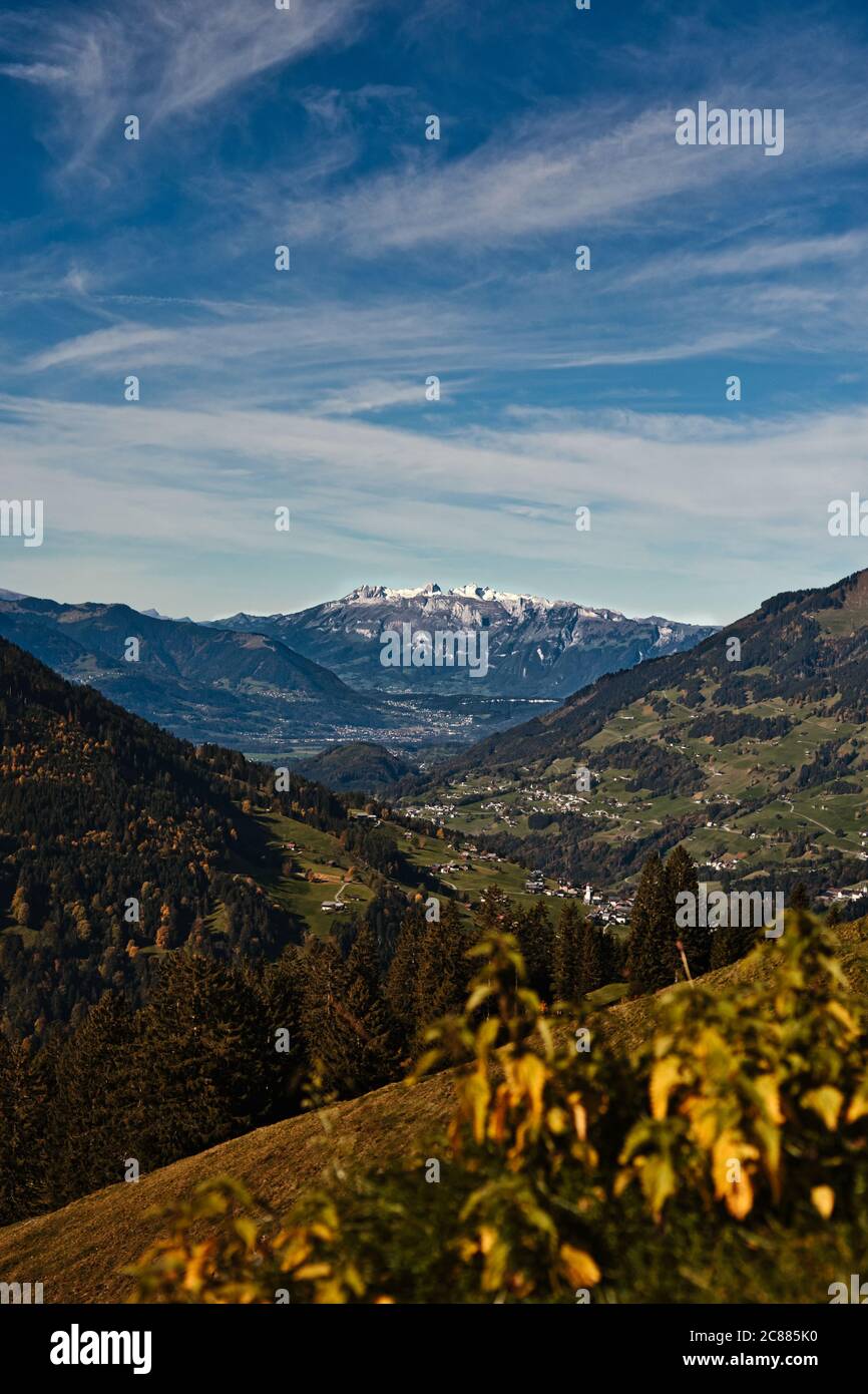 Walsertal, Kleinwalsertal in the summerly Austrian Alps Stock Photo