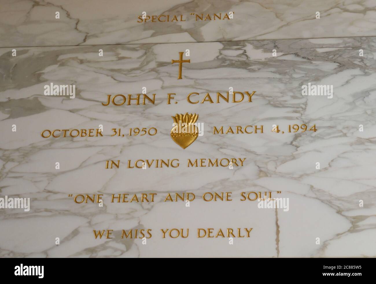 Culver City, California, USA 21st July 2020 A general view of atmosphere of John Candy's Grave in Mausoleum at Holy Cross Cemetery on July 21, 2020 in Culver City, California, USA. Photo by Barry King/Alamy Stock Photo Stock Photo