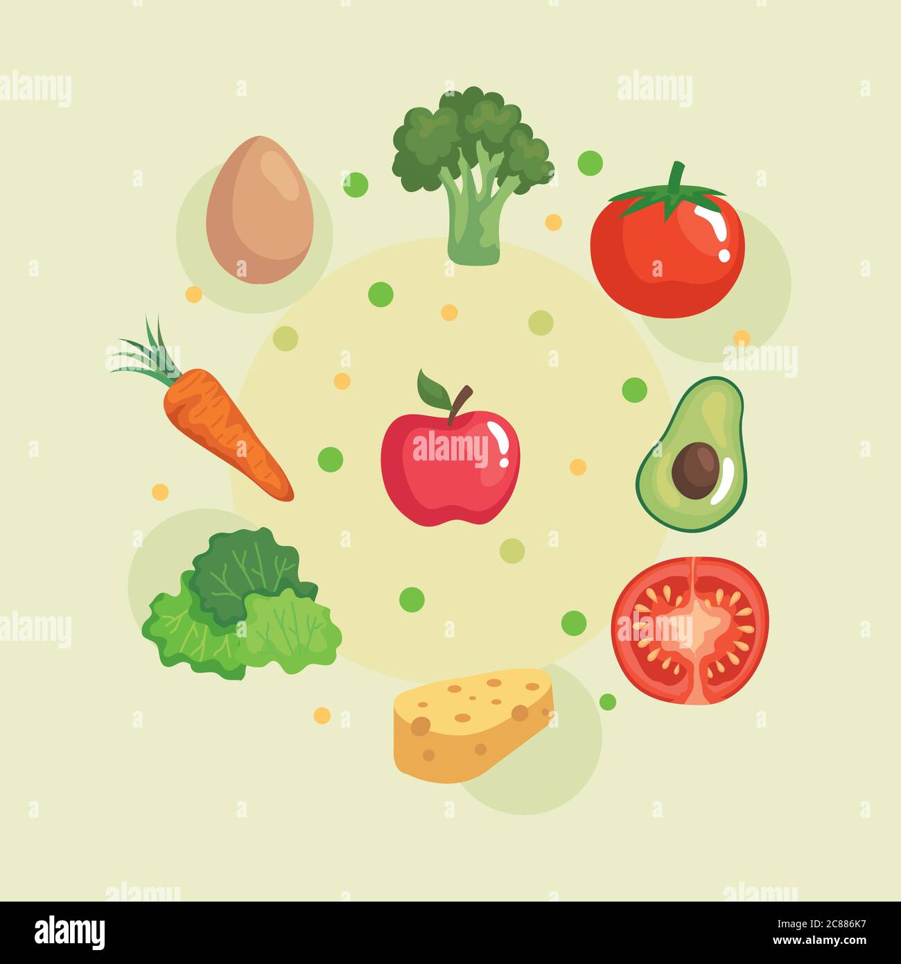 set of fresh and healthy vegetables Stock Vector Image & Art - Alamy