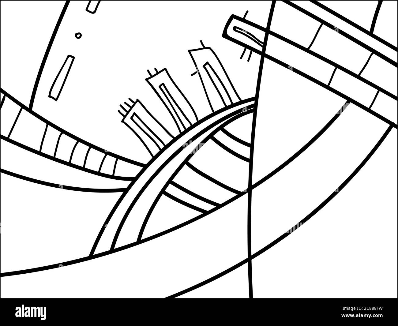 Abstract vector pattern, black and white doodles. Background for poster, postcard, backdrop. Illustration with abstract forms composition template Stock Vector