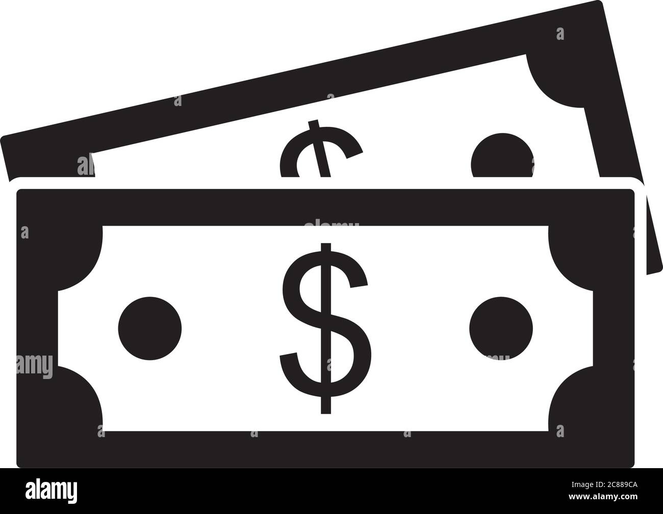 money bills icon over white background, silhouette style, vector  illustration Stock Vector Image \u0026 Art - Alamy, image size:1300x1009