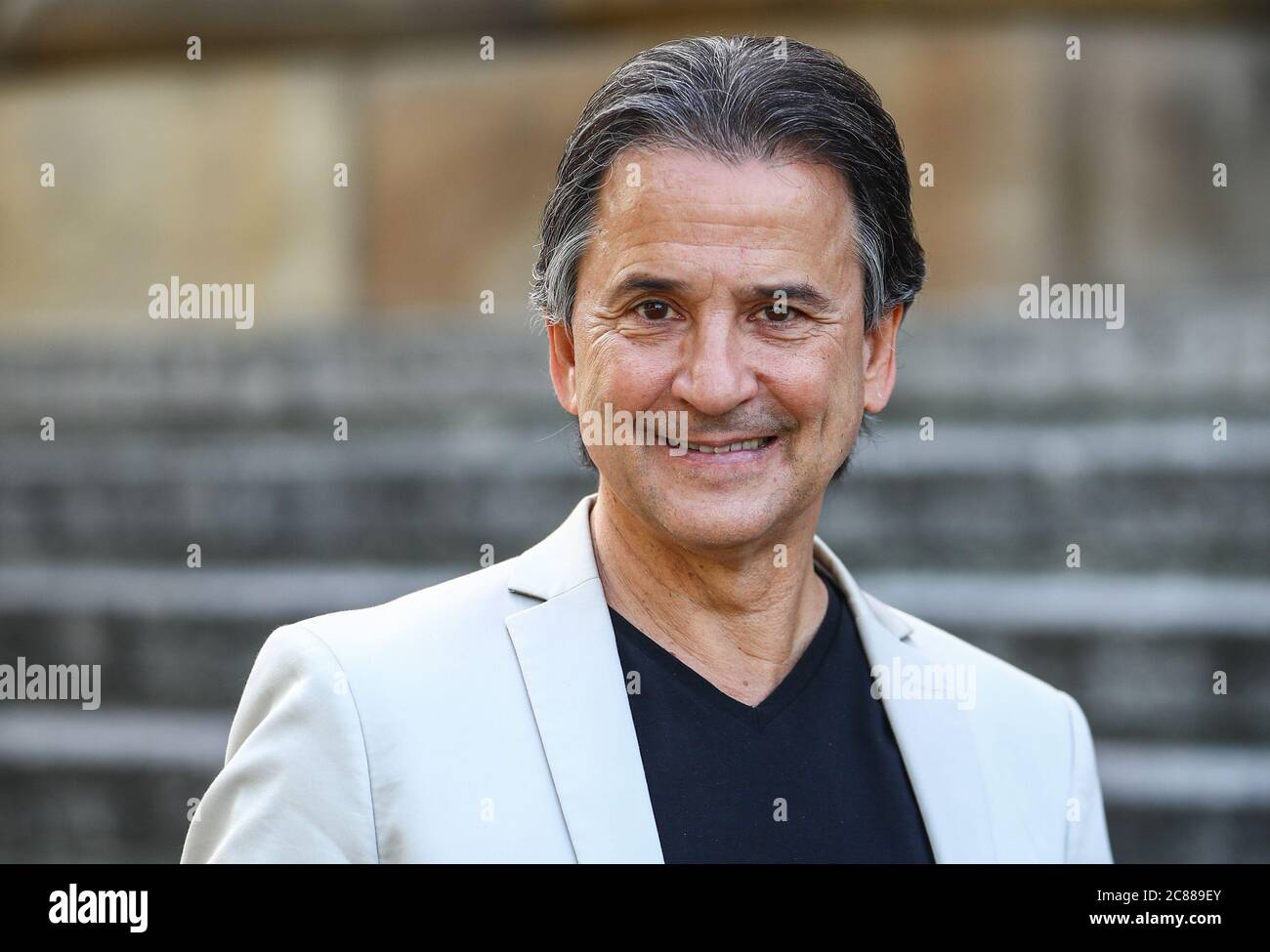 22 July 2020, Baden-Wuerttemberg, Stuttgart: Ballet director Tamas Detrich stands in front of the opera house. Photo: Christoph Schmidt/dpa Stock Photo