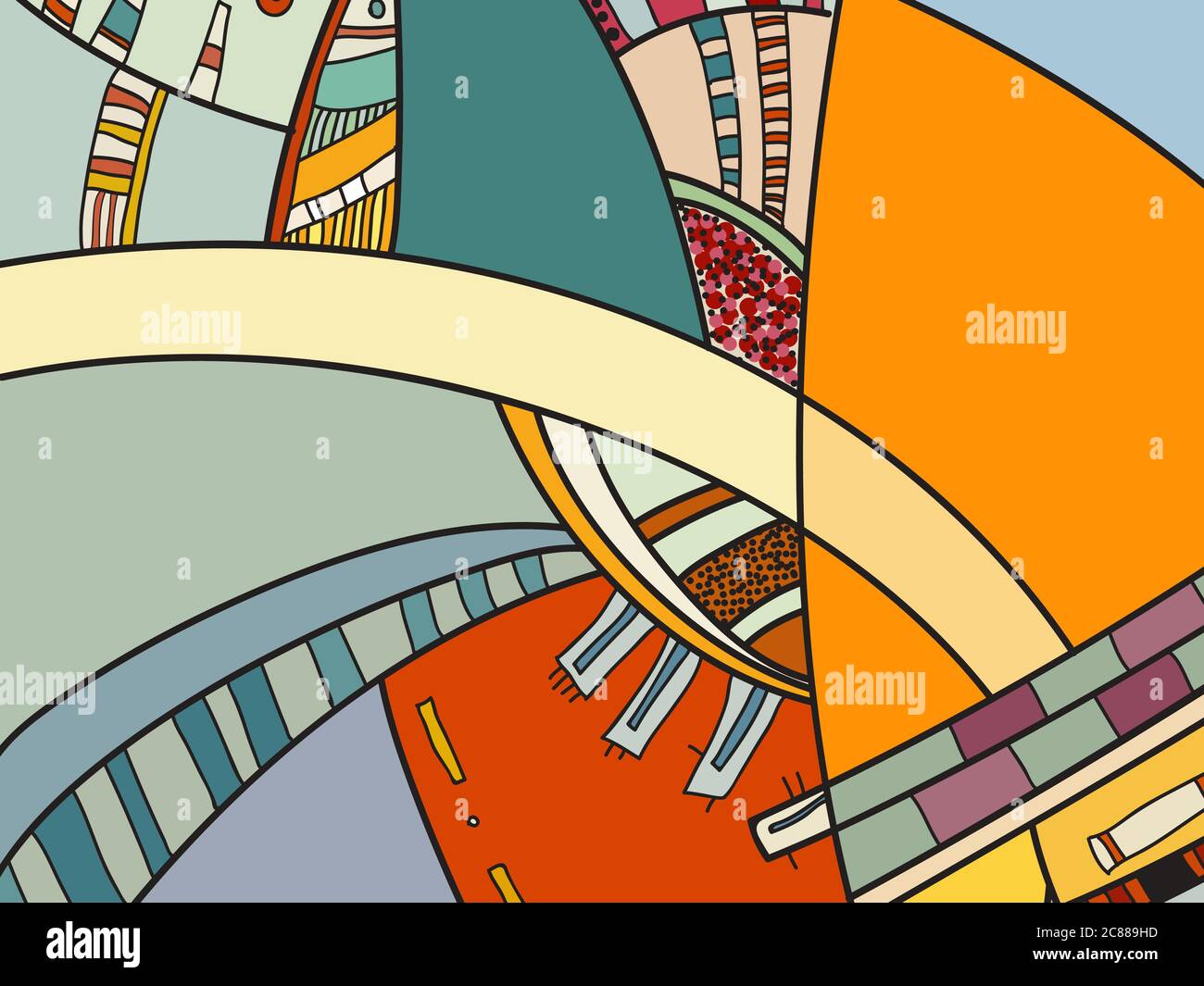 Abstract vector pattern, black and white doodles. Background for poster