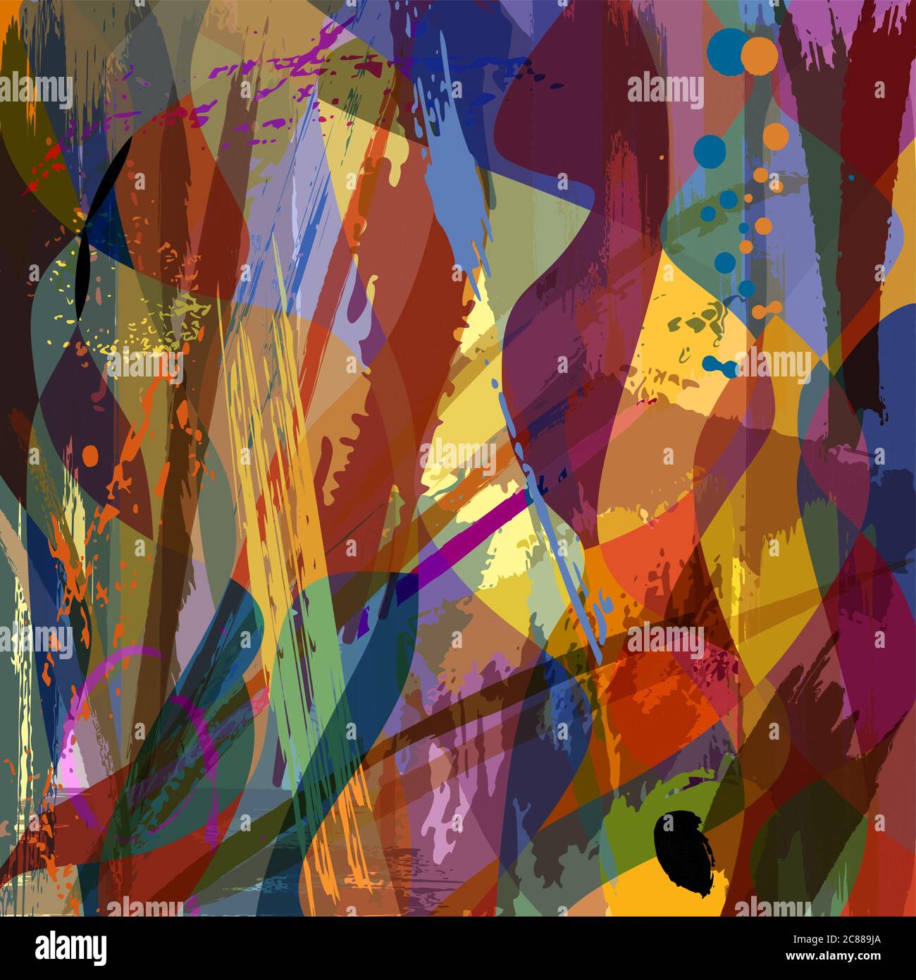 abstract background composition, with strokes, splashes and waves Stock Vector