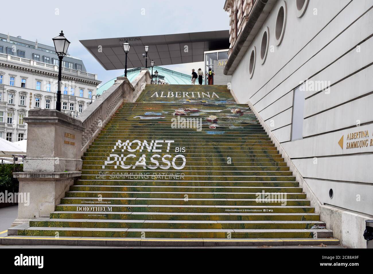 Vienna. The entrance stairs to the art gallery museum Albertina Caption Stock Photo