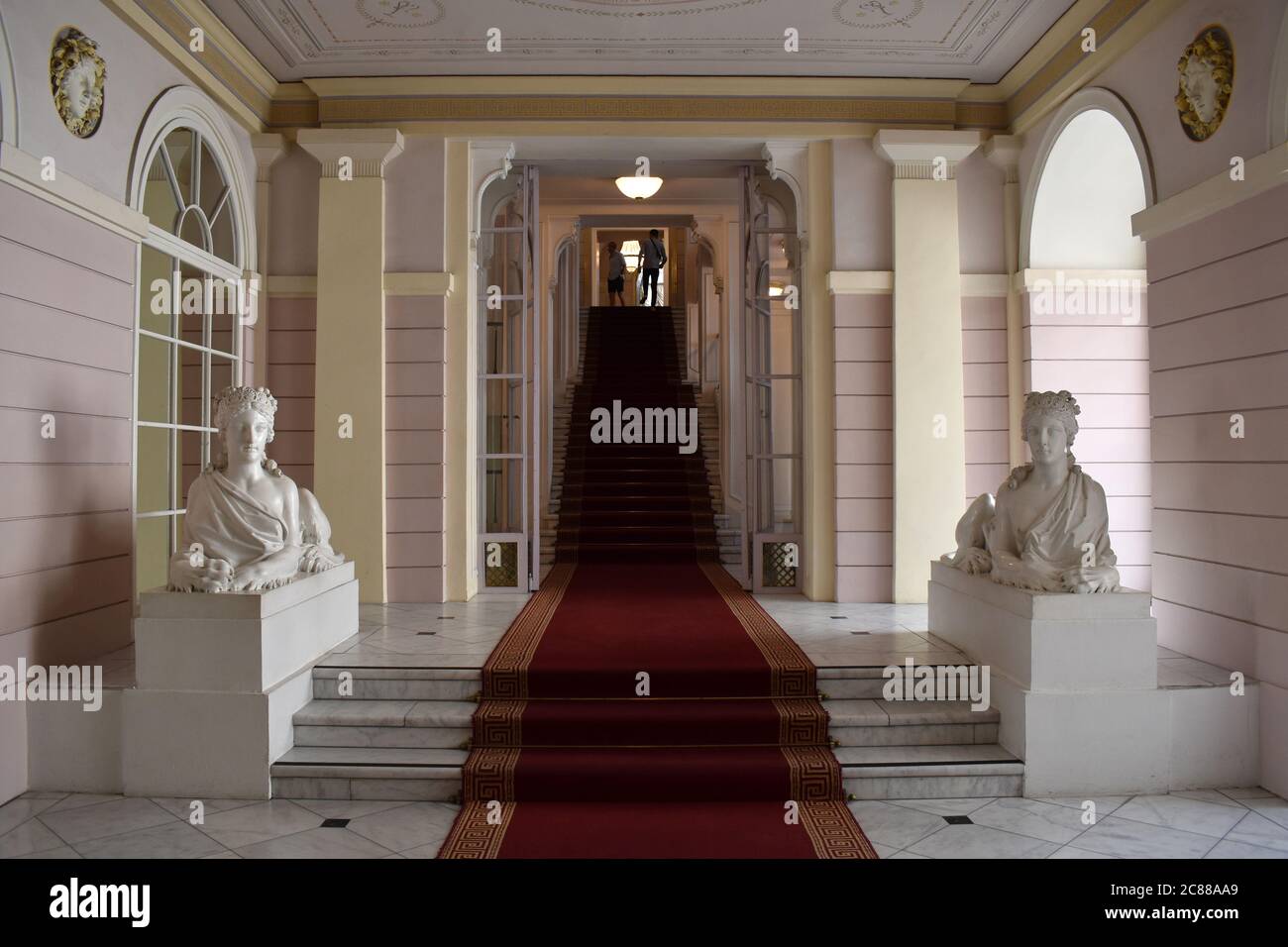 Albertina Museum. Front staircase with two sphinxes. Stock Photo