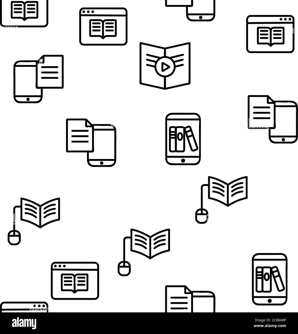 Ebook Electronic Tool Vector Seamless Pattern Stock Vector Image & Art ...