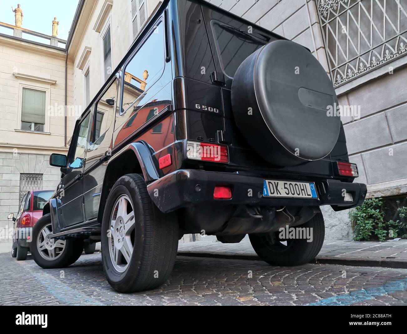 Black Mercedes Benz 4x4 Classic Jeep G Class Parked In The Street Stock Photo Alamy