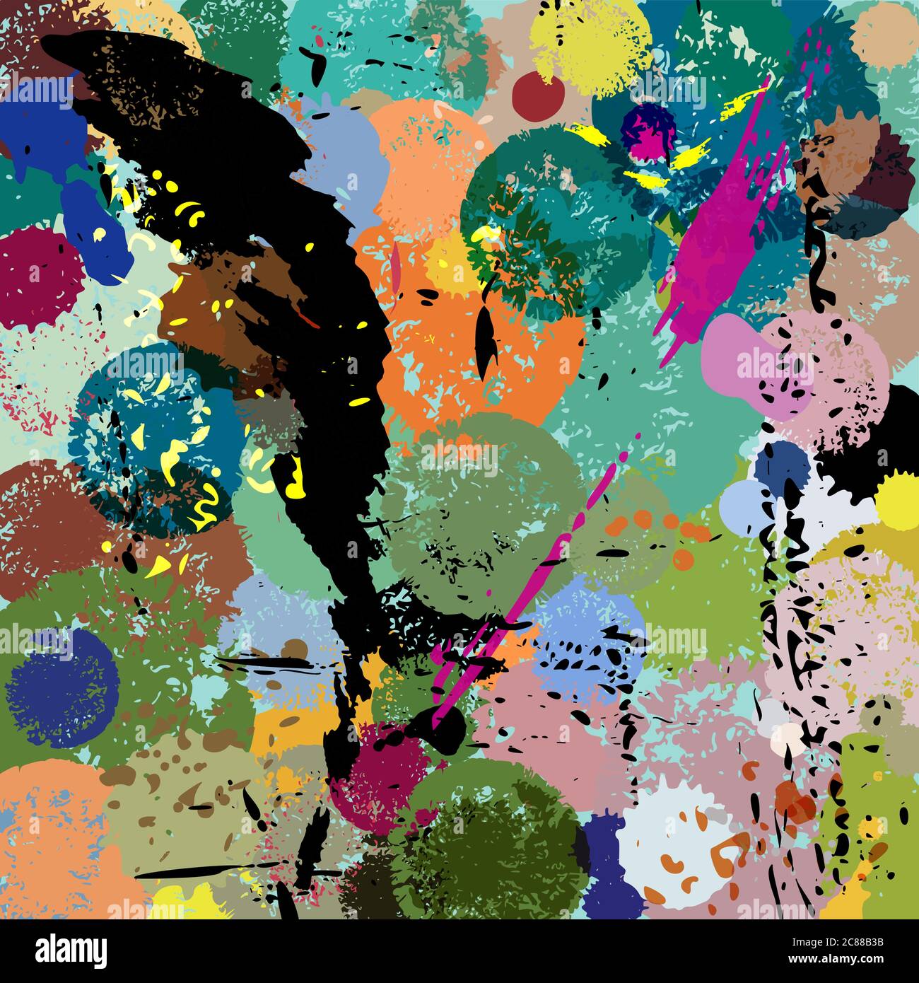 abstract background, with paint strokes and splashes Stock Vector