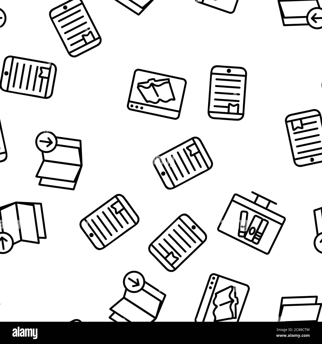 Ebook Electronic Tool Vector Seamless Pattern Stock Vector Image & Art ...