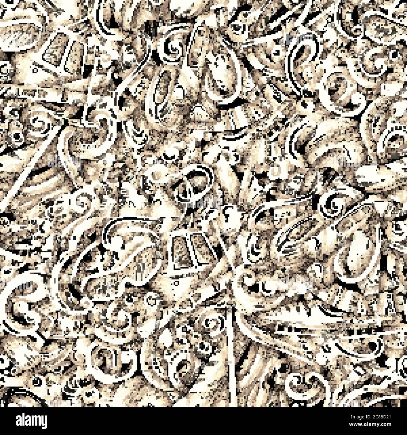 Winter sports vector hand drawn doodles seamless pattern. Stock Vector