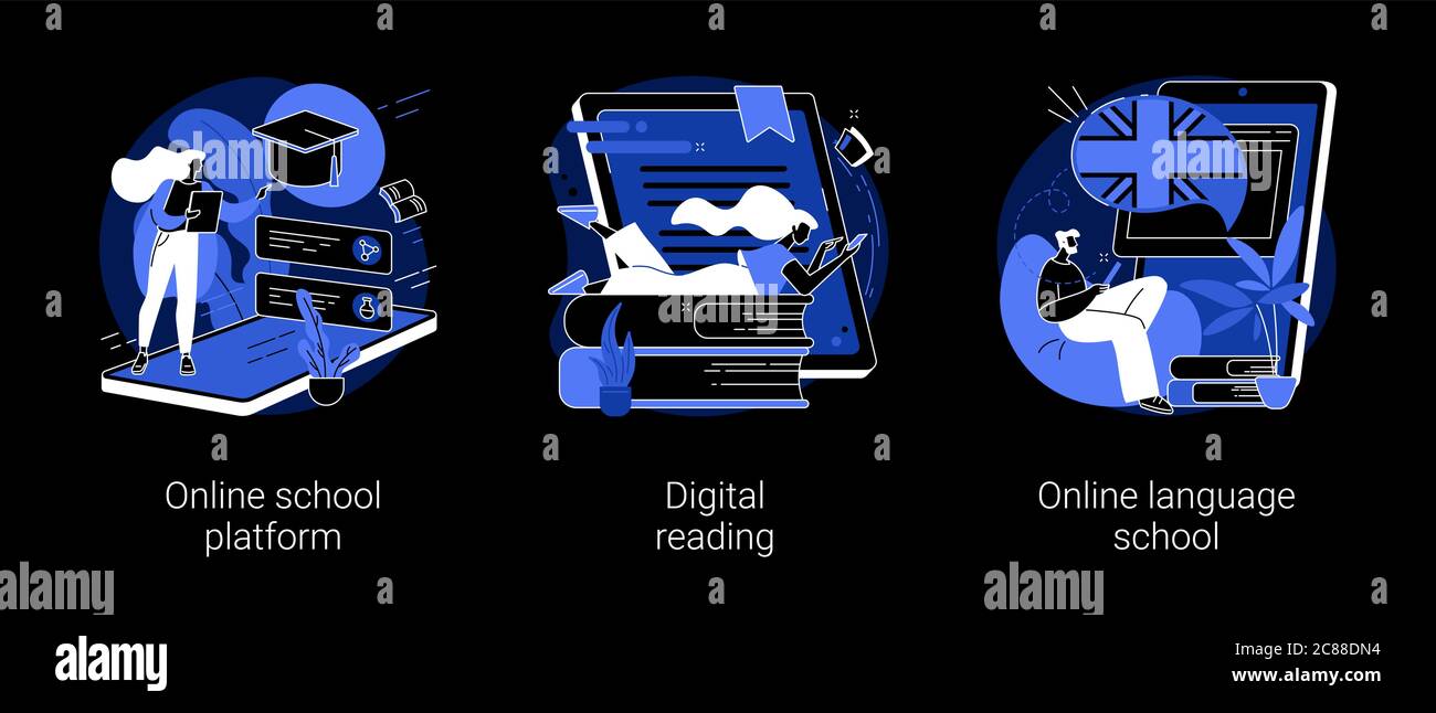 Online education abstract concept vector illustrations Stock Vector ...