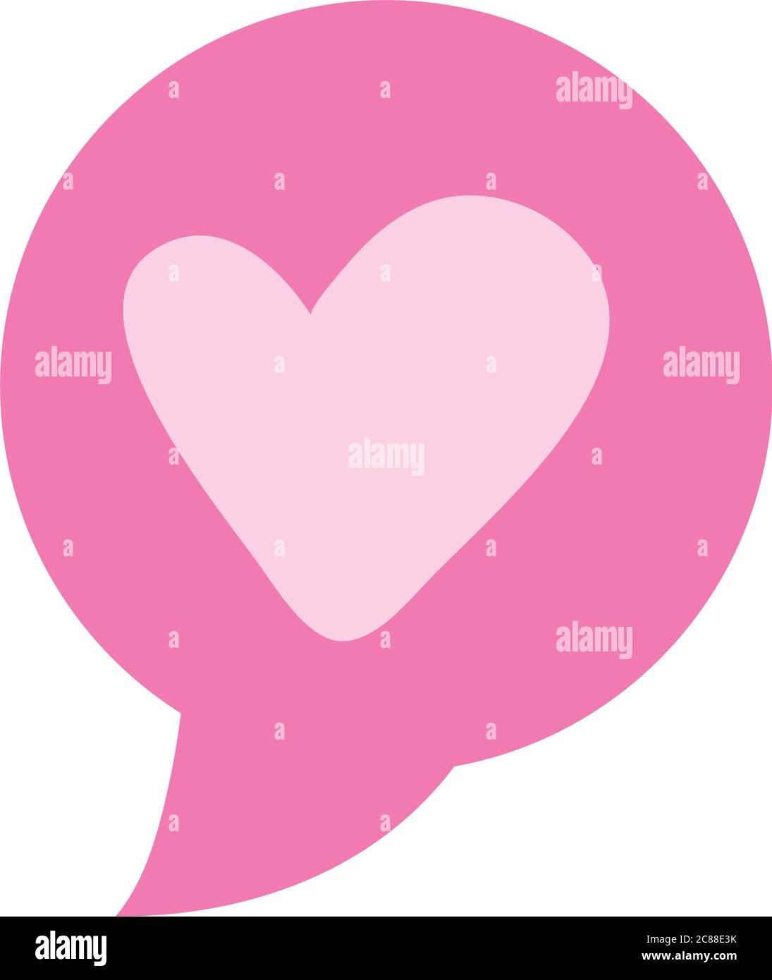 pink love heart speech bubble isolated design icon vector illustration ...