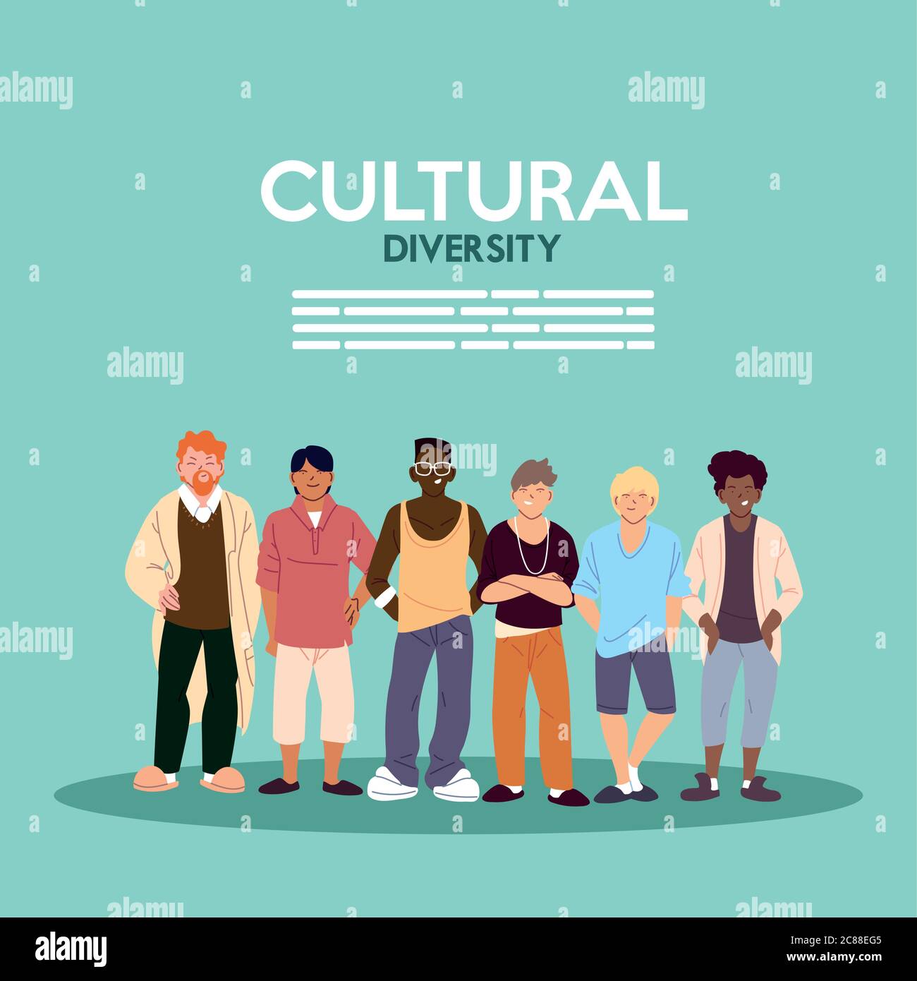 Men cartoons design, Cultural and friendship diversity theme Vector ...