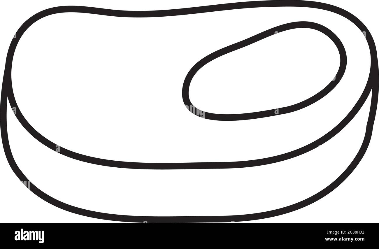meat steak icon over white background, line style, vector illustration ...