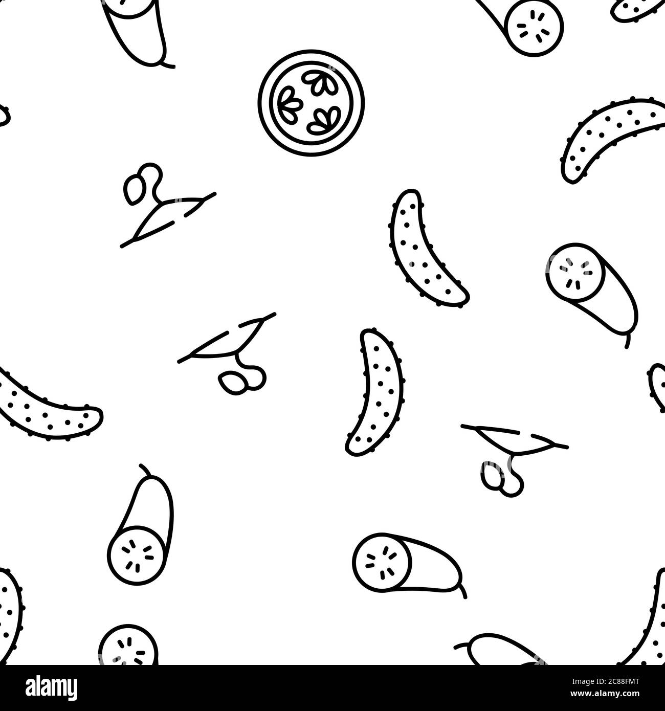 Cucumber Vegetable Vector Seamless Pattern Stock Vector Image & Art - Alamy