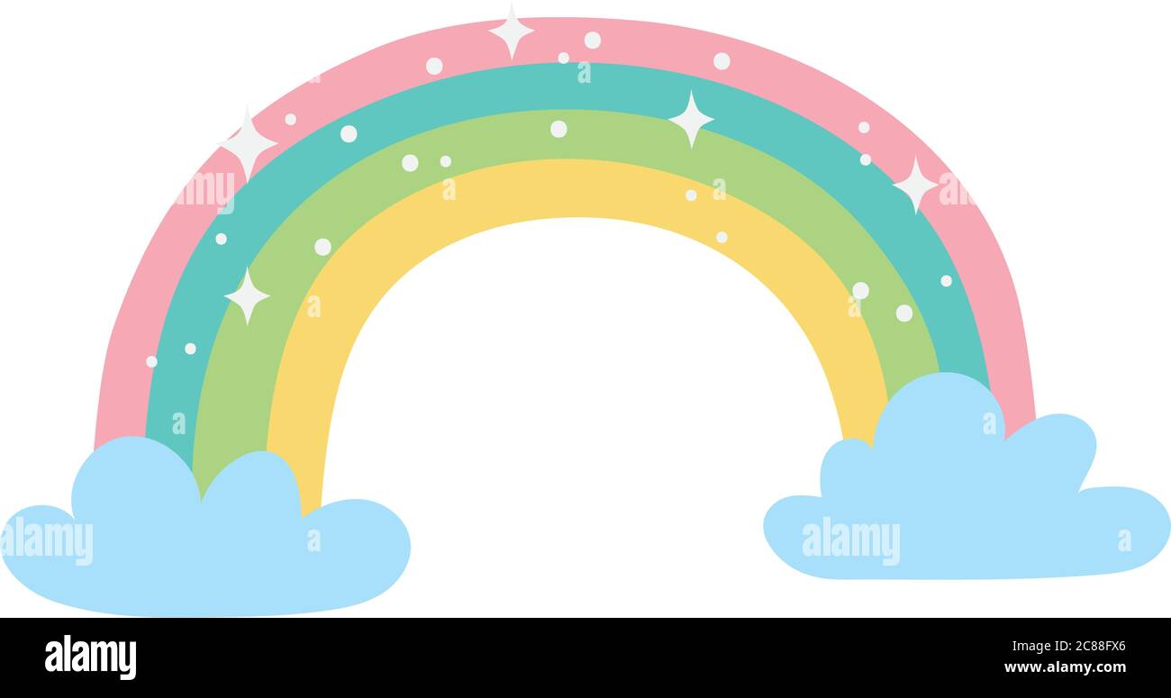 Rainbow Clouds Bright Decoration Cartoon Isolated Design Icon Vector Illustration Stock Vector Image Art Alamy