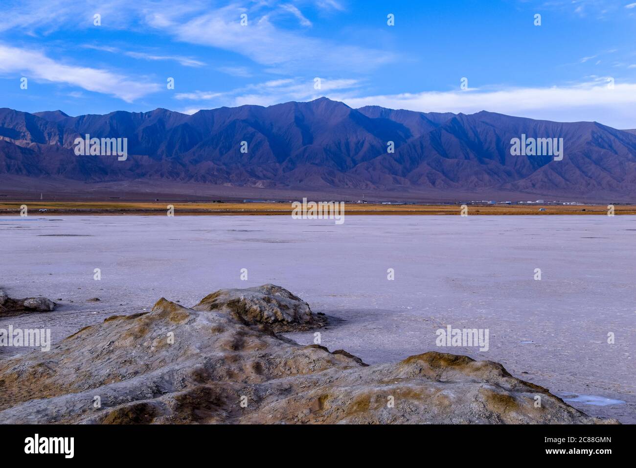 Reflection Of Saline-alkali Land In The Emerald Lake Mountains Of 