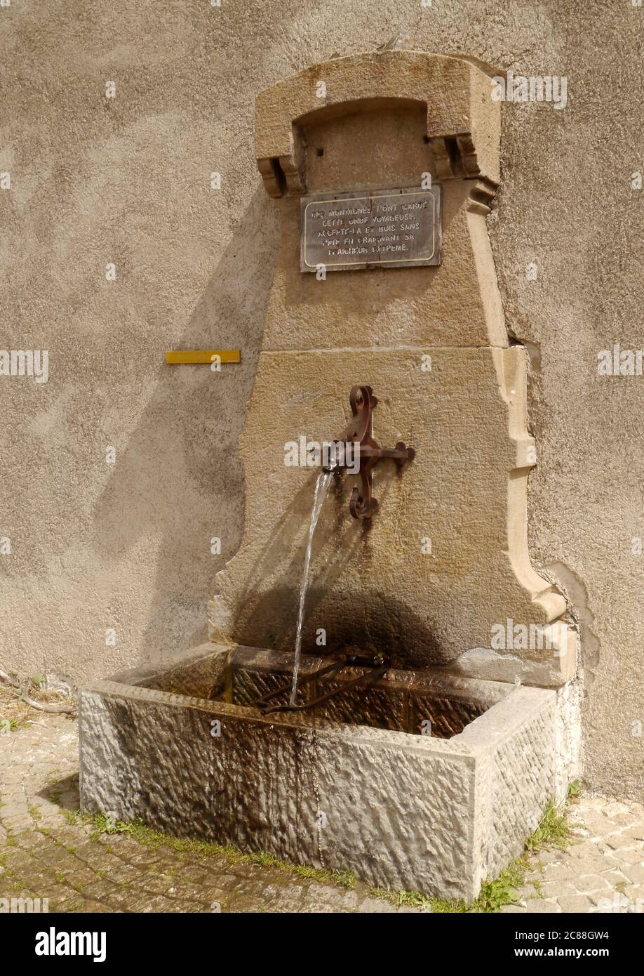 Old water tap in the French countryside, Aveyron, France Stock Photo