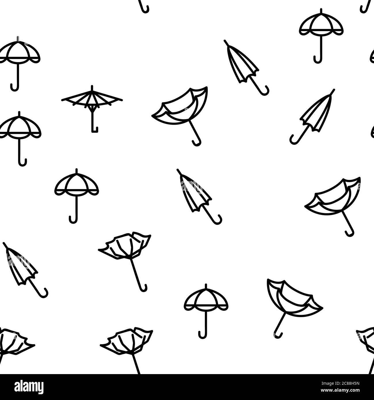 Umbrella Rain Protect Vector Seamless Pattern Stock Vector Image & Art ...
