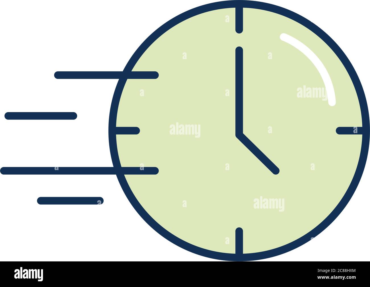 fast clock icon over white background, line fill style, vector ...