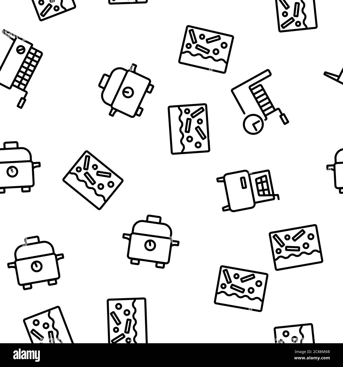 Fryer Electronic Tool Vector Seamless Pattern Stock Vector Image & Art ...