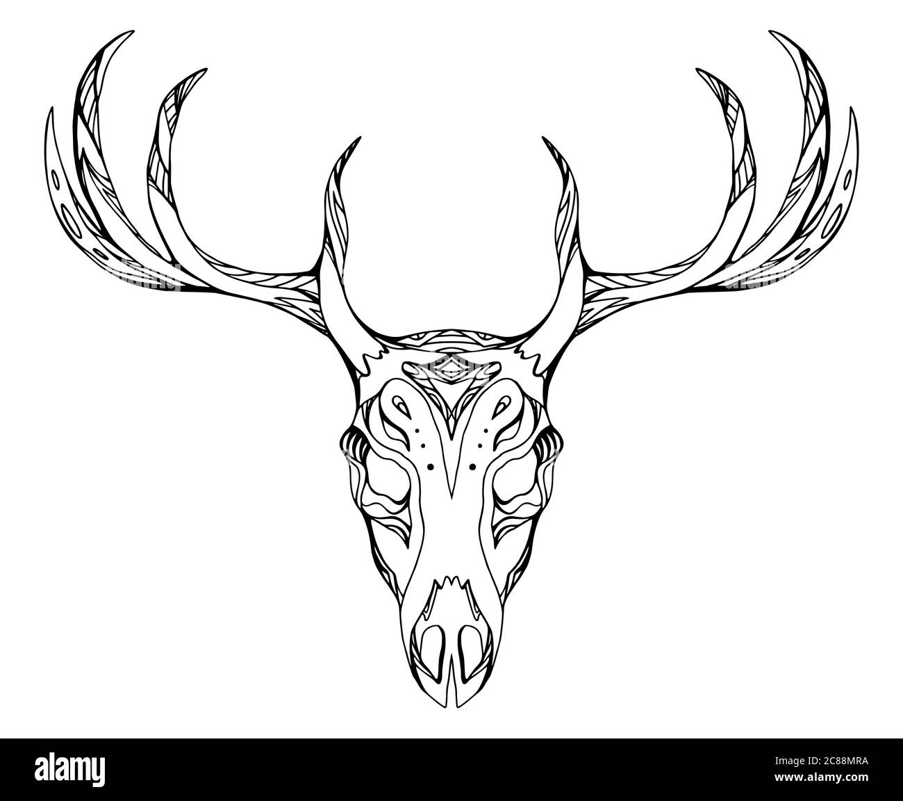 Deer head tattoo logo icon design Royalty Free Vector Image