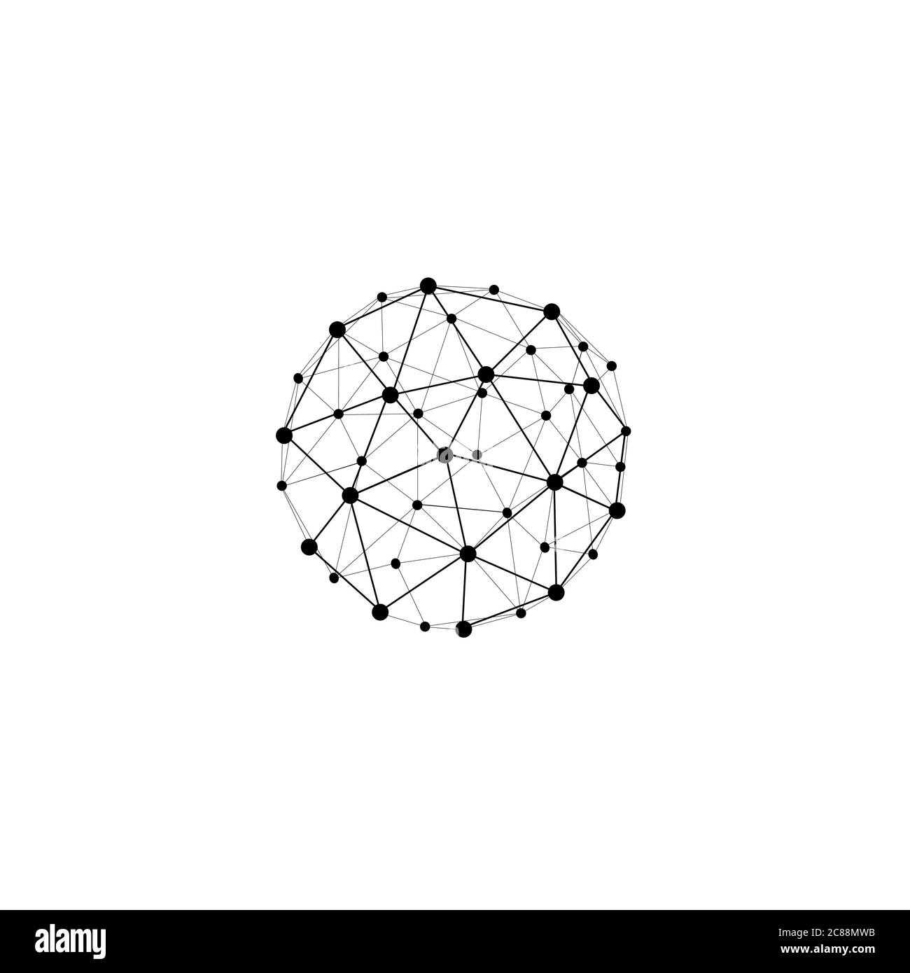 Icosahedron icon. Wireframe mesh polygonal element. Sphere with connected  lines and dots. Vector on isolated white background. EPS 10 Stock Vector  Image & Art - Alamy