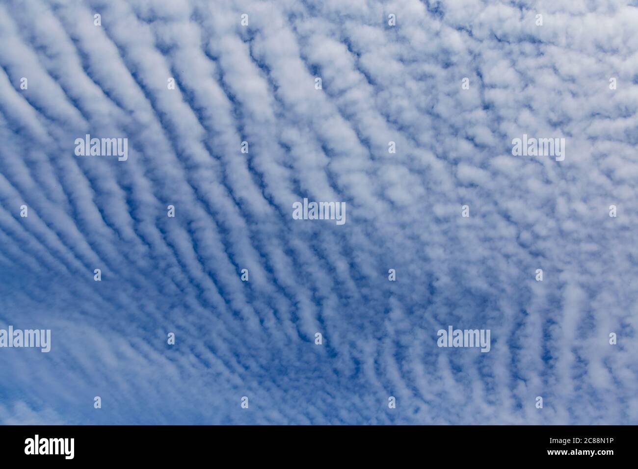 Rare Cloud Configuration Above Essex, England on a Bright and Warm July Morning Stock Photo