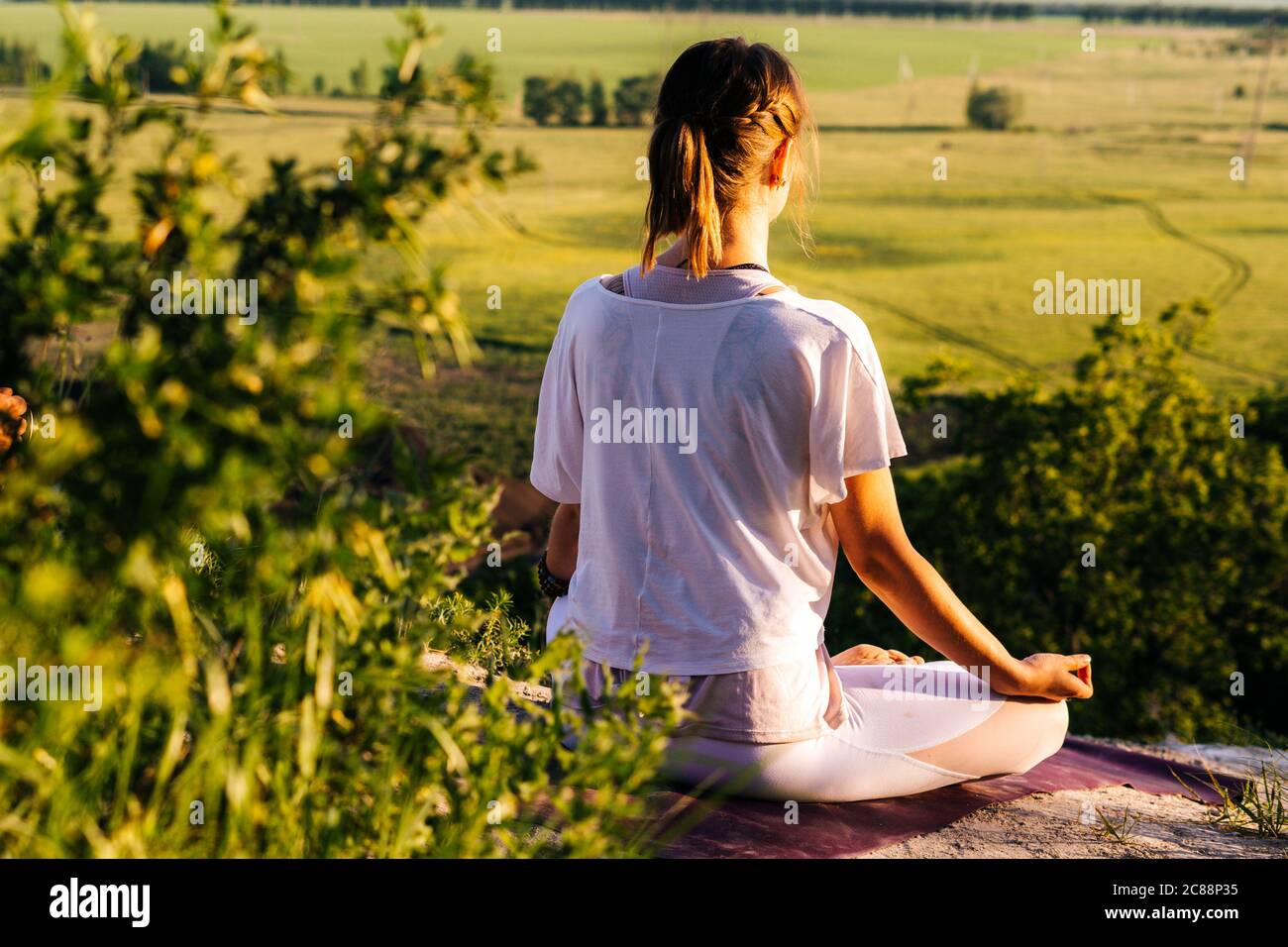 Person Sitting Back View Meditating High Resolution Stock Photography ...