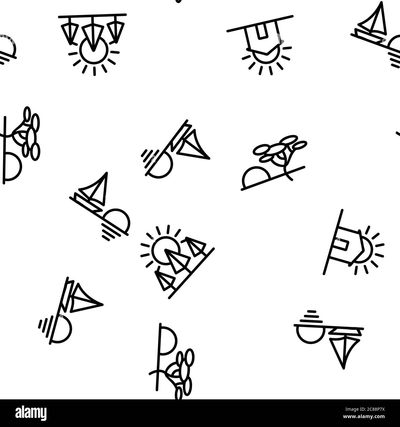 Sunset Or Sunrise Vector Seamless Pattern Stock Vector Image & Art - Alamy