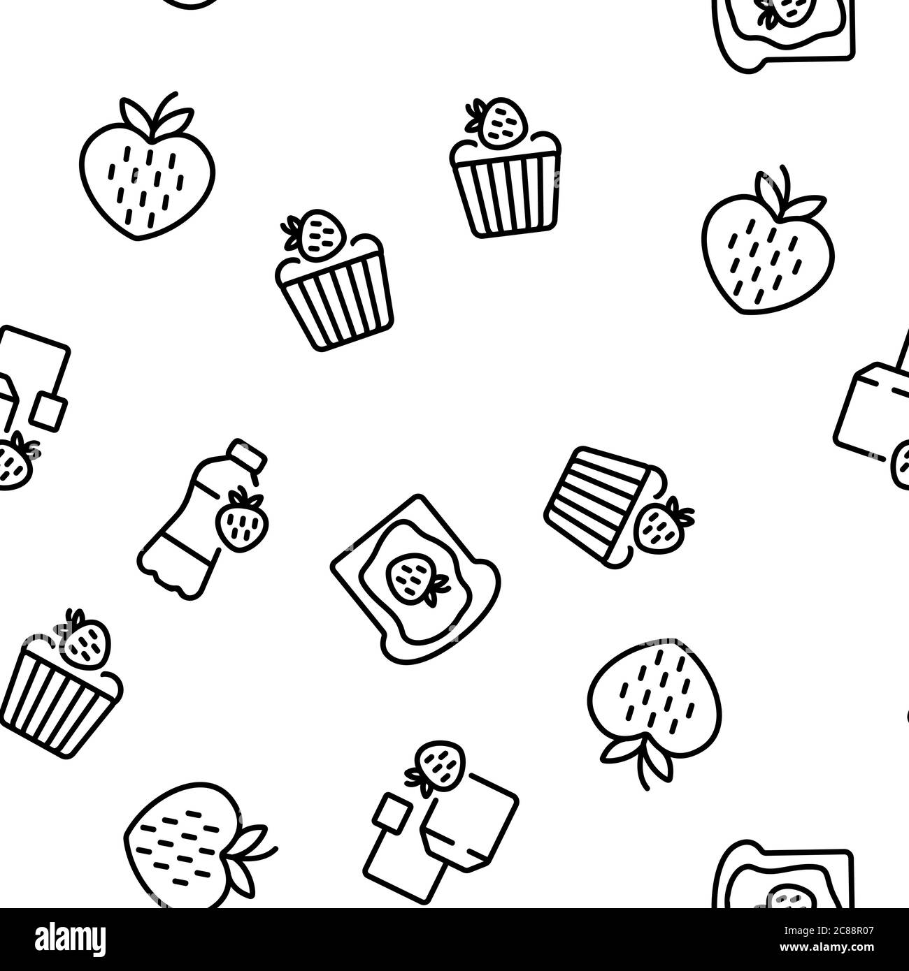 Strawberry Tasty Fruit Vector Seamless Pattern Stock Vector Image & Art ...
