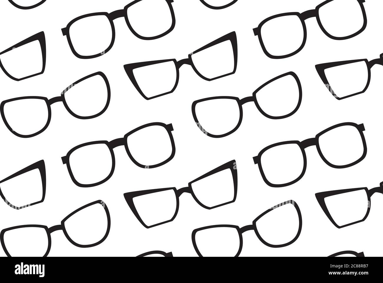 Seamless texture with glasses on diagonal. Vector background for your creativity Stock Vector