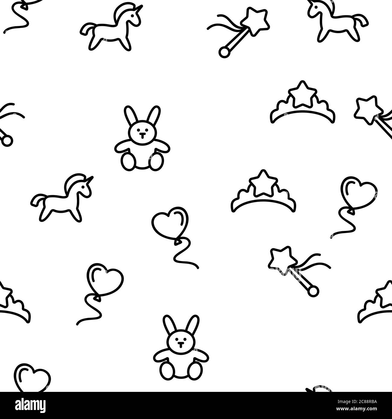 Doll Children Toys Vector Seamless Pattern Stock Vector Image & Art - Alamy
