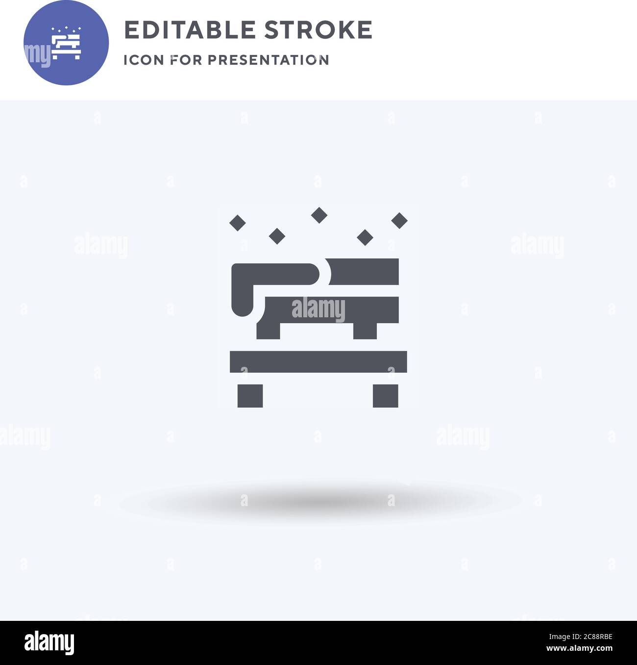 Bench icon vector, filled flat sign, solid pictogram isolated on white ...