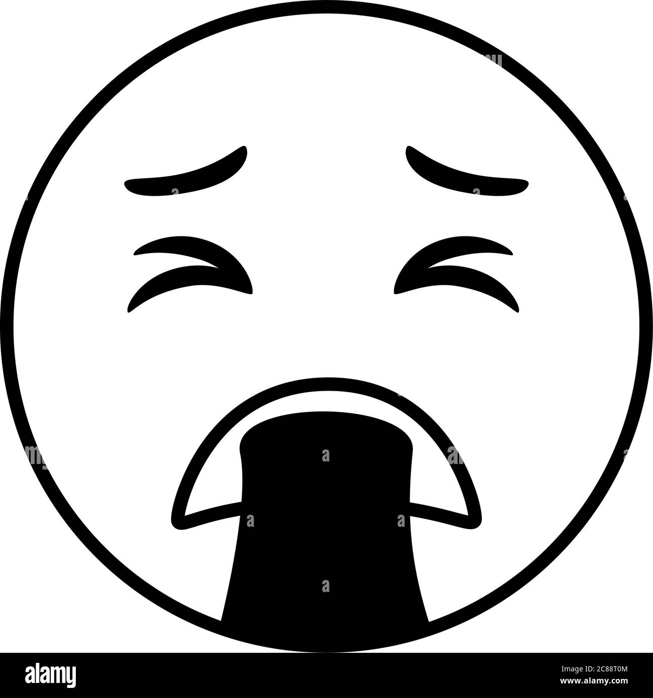 emoji face throwing up line style icon vector illustration design Stock