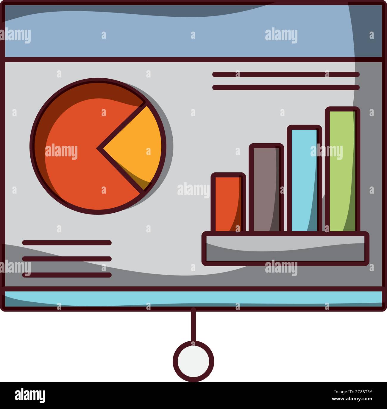 presentation business financial chart growth icon isolated design ...