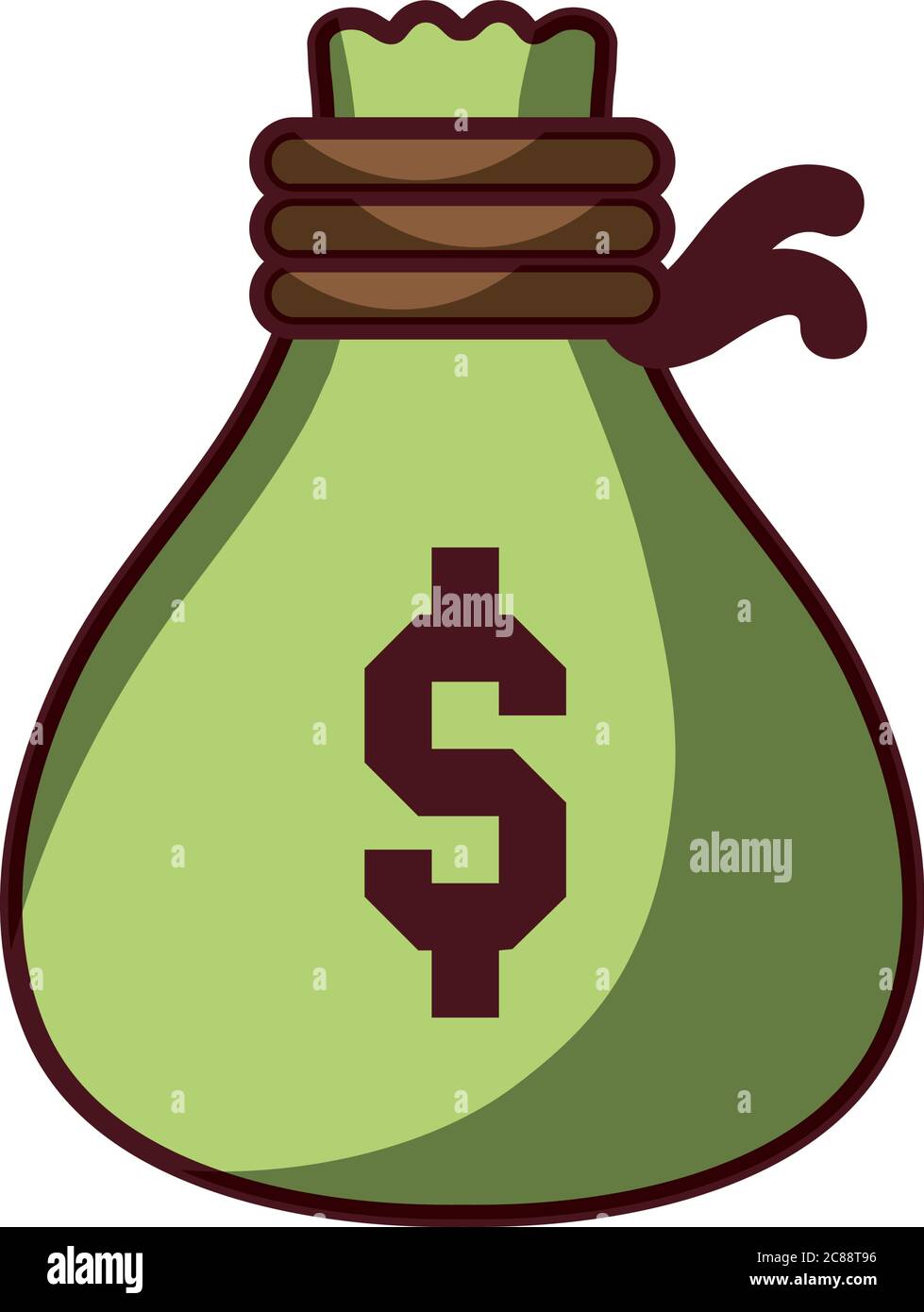 money bag icon isolated design shadow vector illustration Stock Vector ...