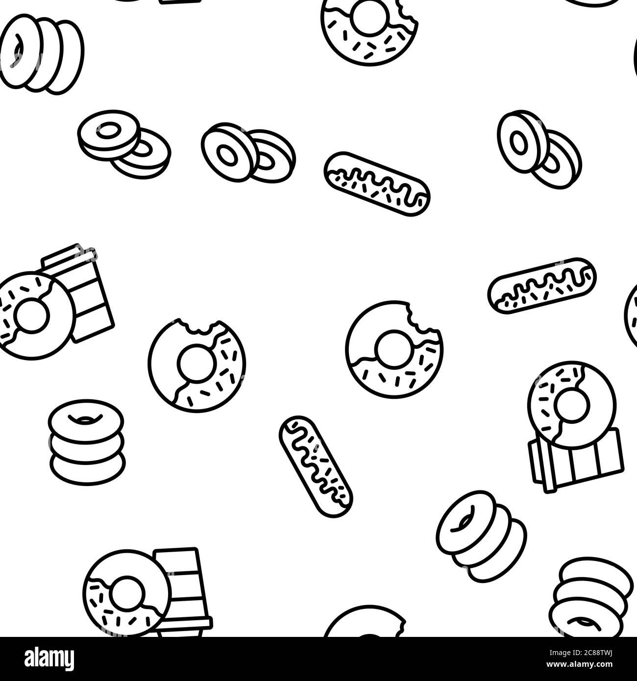 Donut Sweet Breakfast Vector Seamless Pattern Stock Vector Image & Art ...
