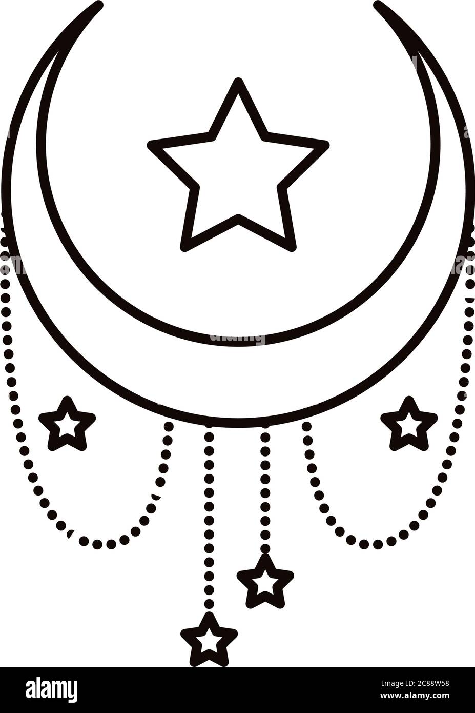 moon and stars zodiac symbol line style icon vector illustration design Stock Vector Image & Art