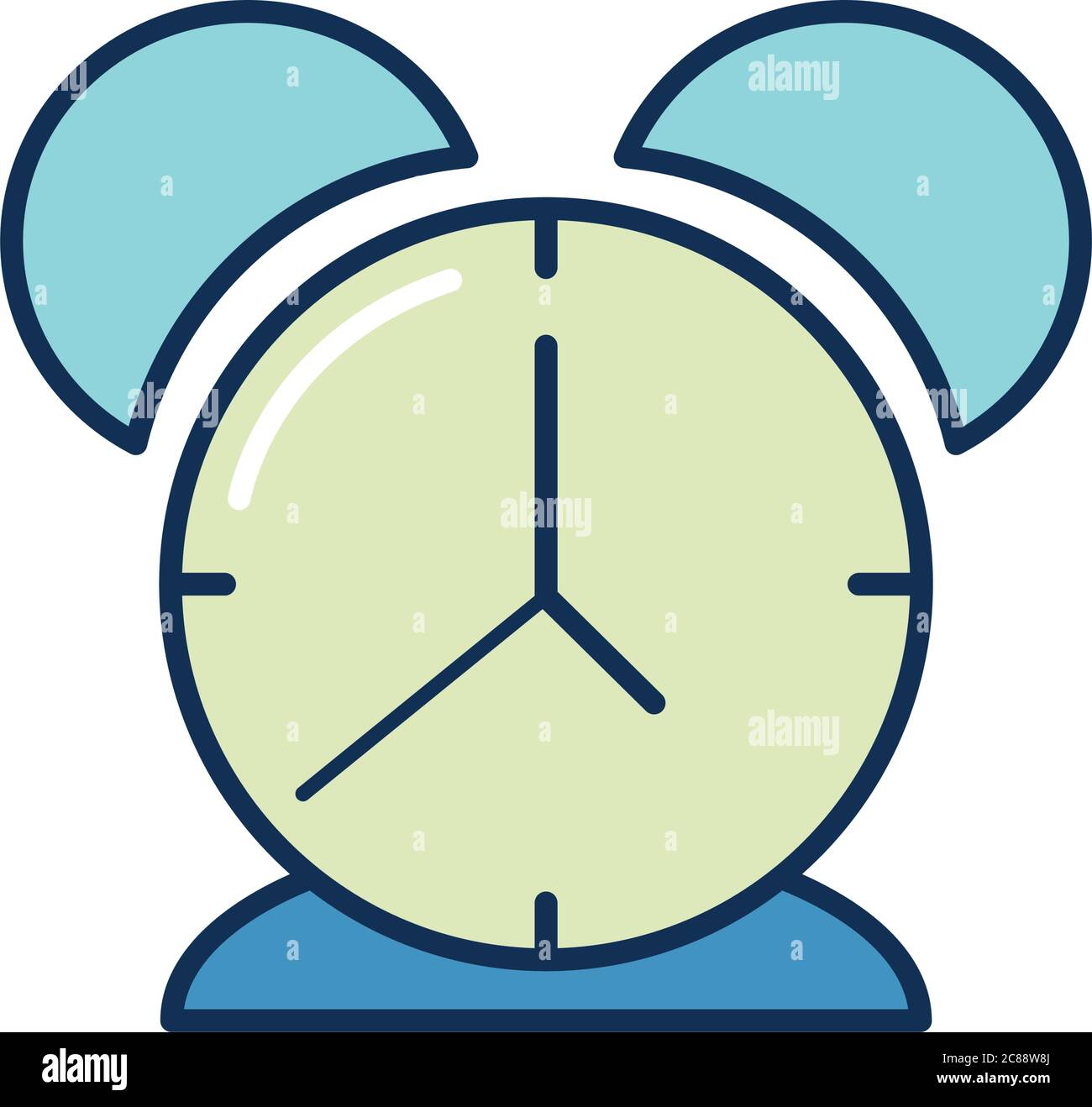 retro clock icon over white background, line fill style, vector ...
