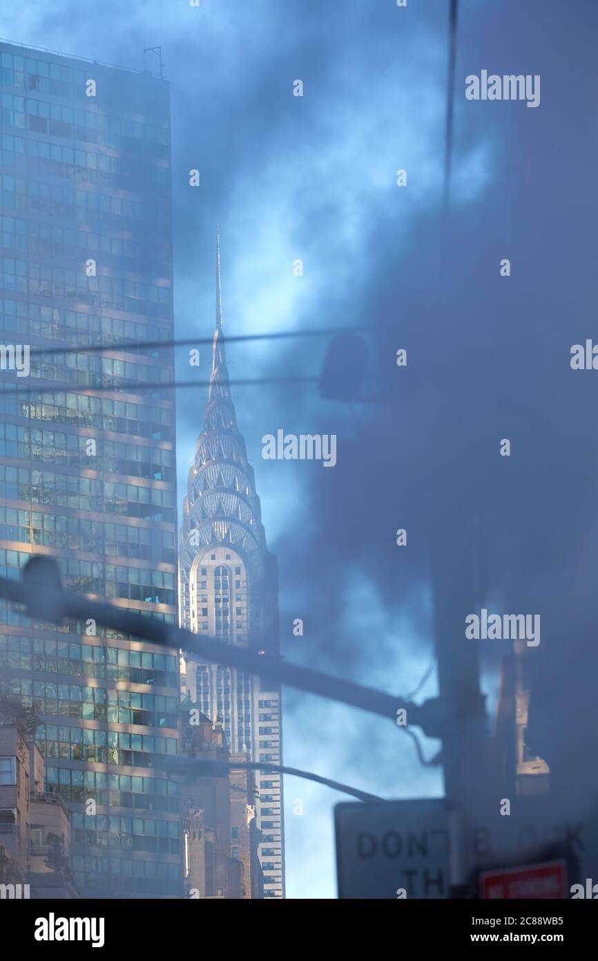 Abstract View Of The Chrysler Building Seen Through Escaping Steam. New York City, USA. Stock Photo