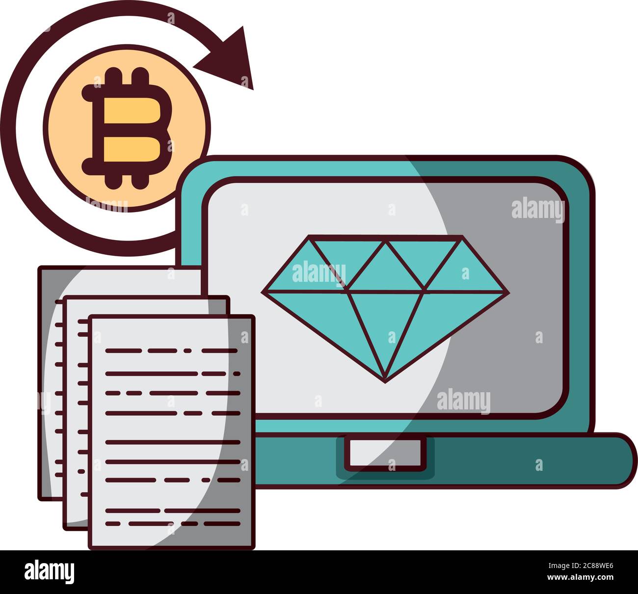 Bitcoin Diamond Coin cryptocurrency blockchain icon. Virtual electronic,  internet money or cryptocoin symbol, logo Stock Vector Image & Art - Alamy