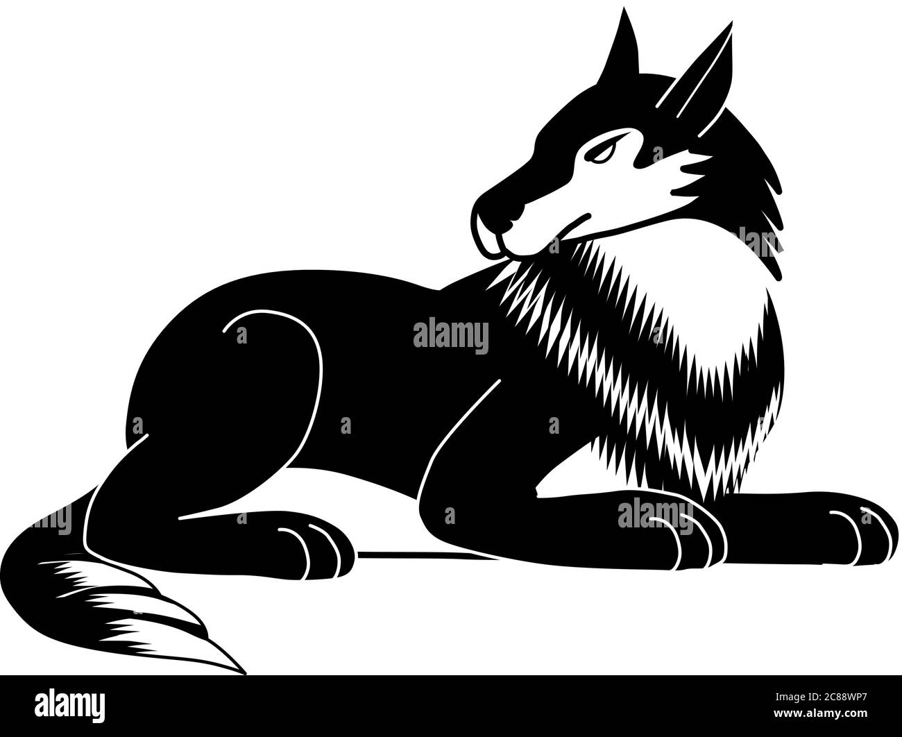 The shape of a black and white wolf logo can be used to make logos. Stock Vector
